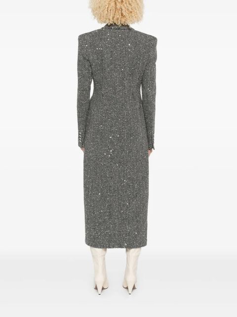 Alessandra Rich sequin tweed coat - Grey