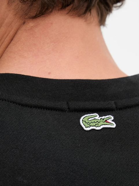 Lacoste bluza bawełniana kolor czarny z nadrukiem SH2736