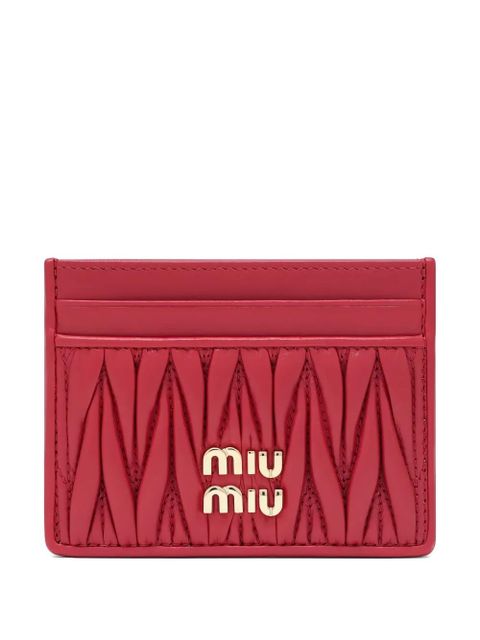 Miu Miu logo quilted cardholder - Red - zdjęcie produktu nr 1
