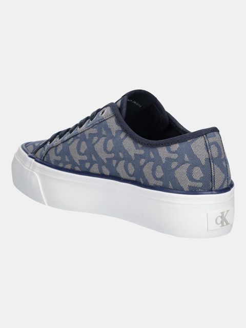 Calvin Klein Jeans trampki VULC FLATF JACQUARD AOP damskie kolor granatowy YW0YW01965