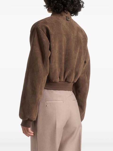 Manière De Voir Monique wide-shoulder bomber jacket - Brown