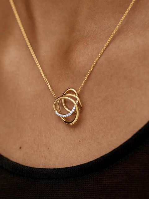 Monica Vinader interlocking-circles diamond necklace - Gold
