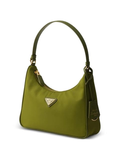 Prada mini Re-Edition 2005 triangle-logo tote bag - Green