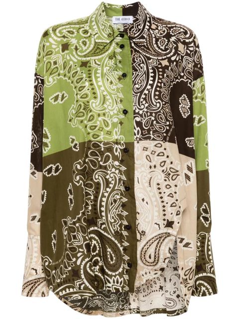 The Attico paisley-print cotton shirt - Brown - zdjęcie produktu nr 1