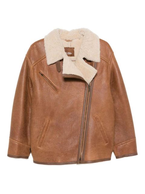 ISABEL MARANT shearling zip-fastening jacket - Brown