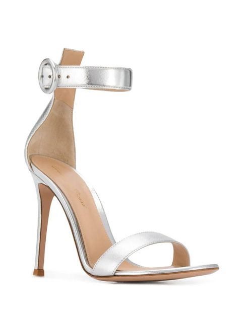 Gianvito Rossi Portofino 105mm leather sandals - Silver - zdjęcie produktu nr 2