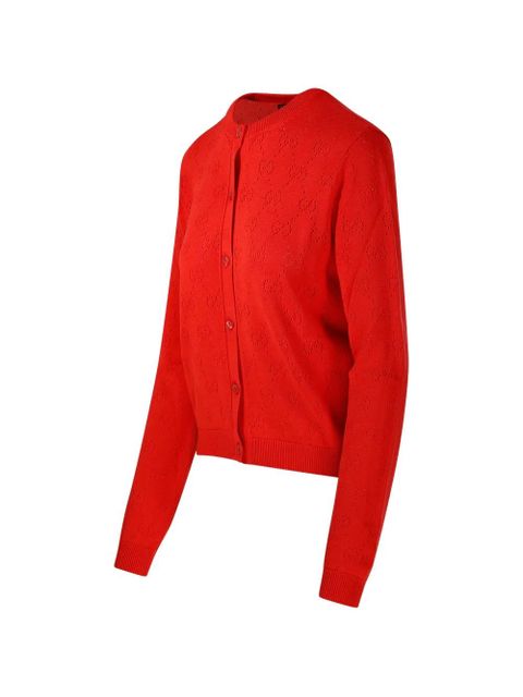 Gucci GG motif silk cardigan - Red