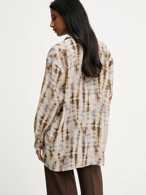 Answear.LAB koszula damska kolor brązowy relaxed z kołnierzykiem klasycznym