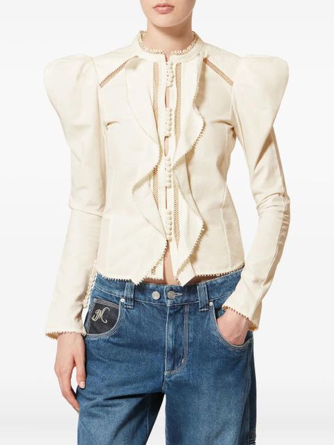 ISABEL MARANT Calina ruffled button blouse - White