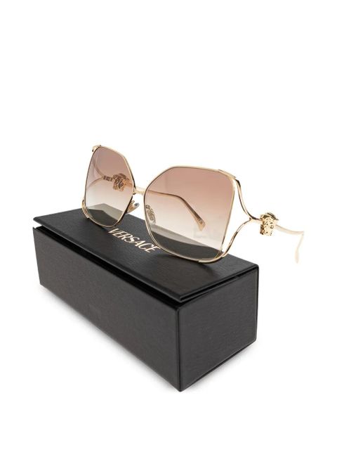 Versace Eyewear geometric medusa sunglasses - Gold