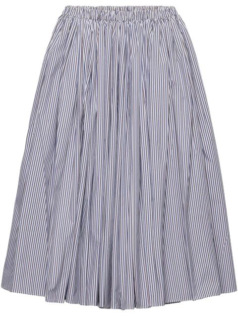 Prada striped poplin skirt - White - zdjęcie produktu nr 1