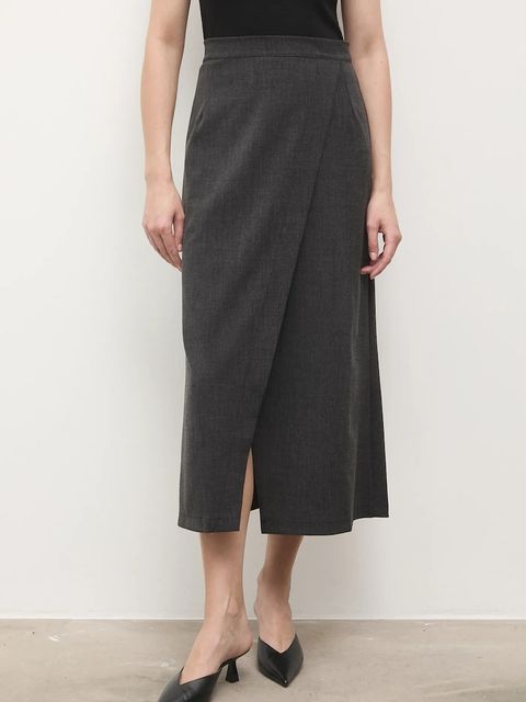 Answear.LAB spódnica kolor szary midi prosta