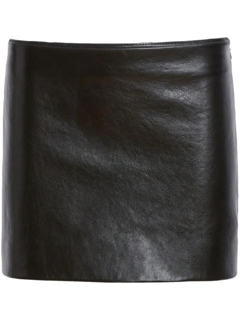 KHAITE The Jett leather miniskirt - Black - zdjęcie produktu nr 1