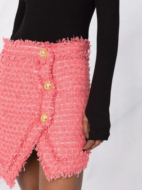 Balmain textured-tweed mini skirt - Pink - zdjęcie produktu nr 2