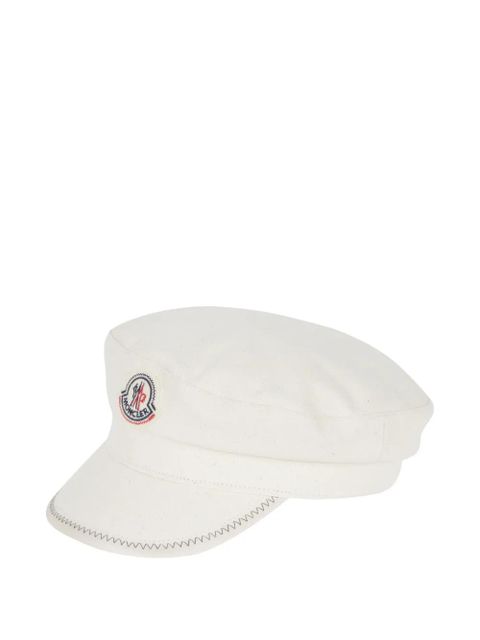 Moncler logo-patch whipstitch-trim baker hat - Neutrals - zdjęcie produktu nr 1
