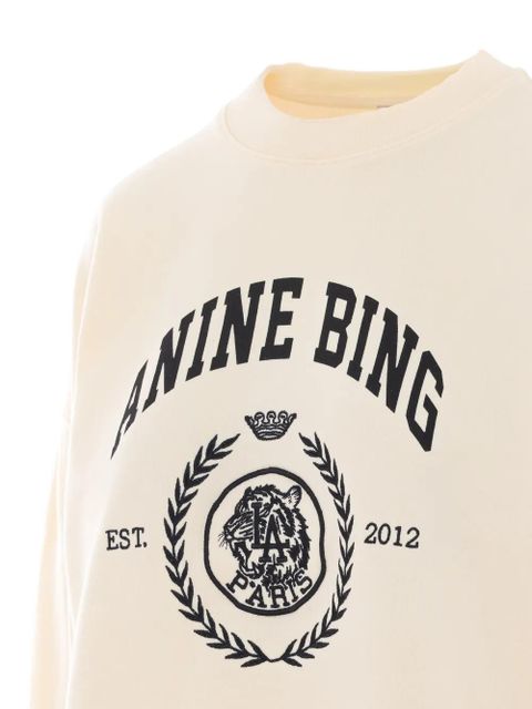 ANINE BING Miles Collegiate embroidered sweatshirt - Neutrals