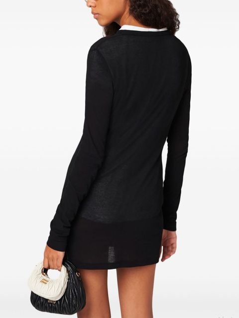 Miu Miu Ribbed knit jersey dress - Black
