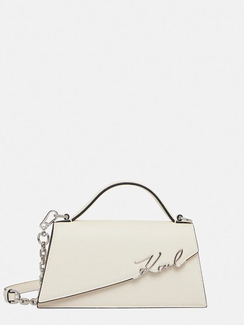 Karl Lagerfeld torebka skórzana K/SIGNATURE kolor beżowy A1W30458 - zdjęcie produktu nr 1