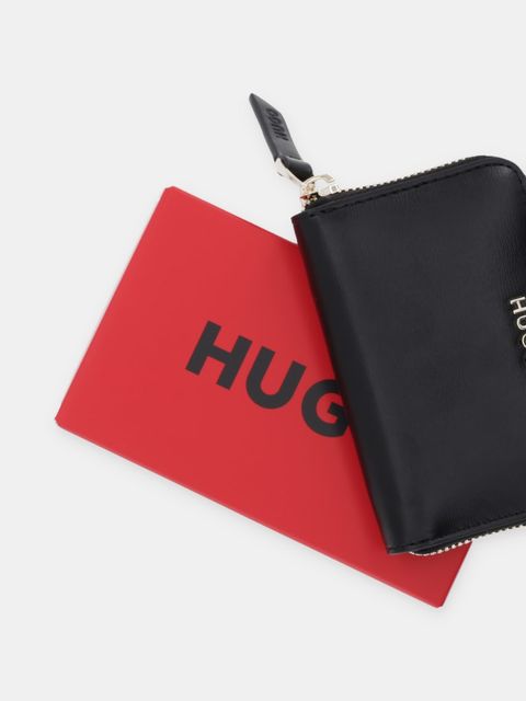 HUGO portfel Syndra_Zip Around sm damski kolor czarny 50557983