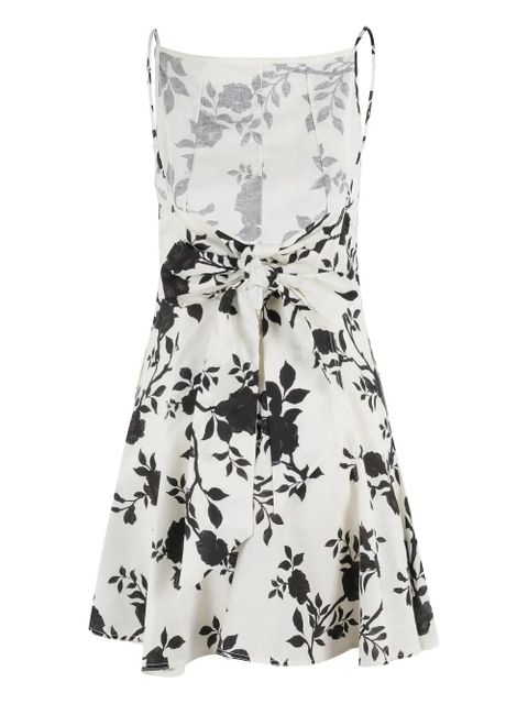 Self-Portrait floral-print mini dress - White - zdjęcie produktu nr 2