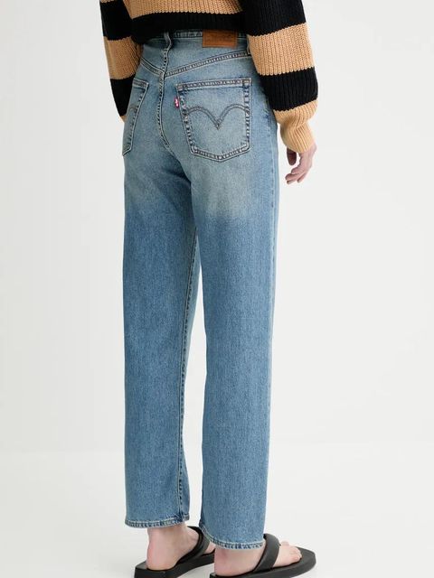 Levi's jeansy RIBCAGE STRAIGHT ANKLE damskie high waist