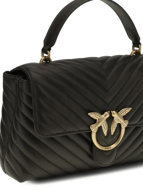 PINKO Love chevron tote bag - Green