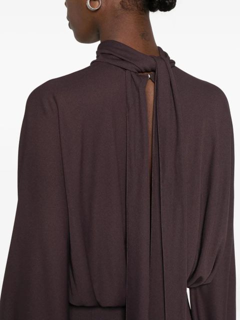 Lanvin gathered midi dress - Brown