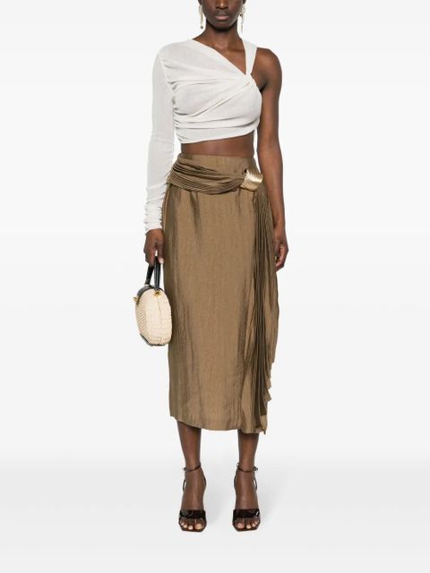 Cult Gaia Caroline draped-detailed skirt - Brown