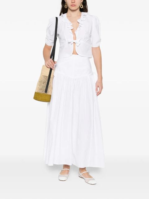 SANDRO tie-detail A-line maxi skirt - White - zdjęcie produktu nr 2