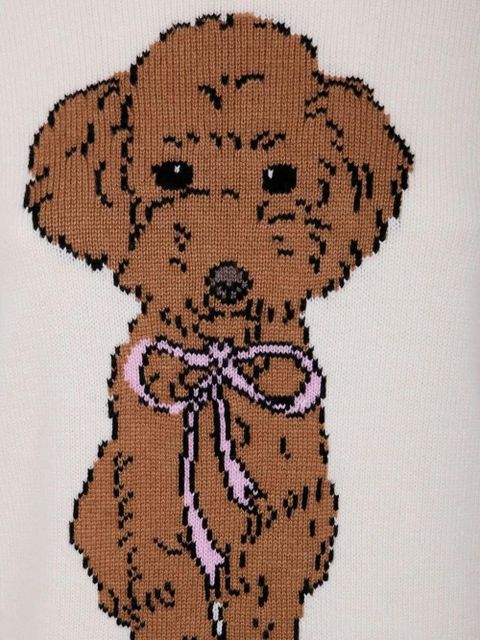 MC2 Saint Barth dog-motif bow sweater - White