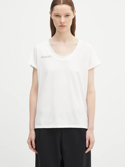 Pangaia t-shirt bawełniany Lightweight Scoop Neck T-Shirt damski kolor biały 10002565 - zdjęcie produktu nr 1