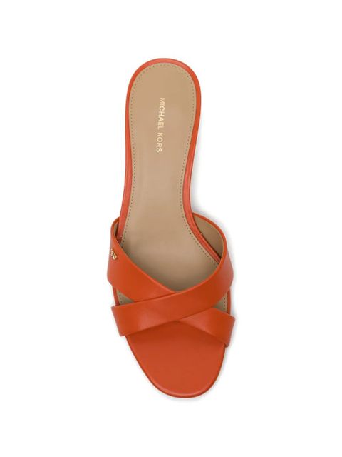 Michael Kors 30mm logo-patched crossover sandals - Orange