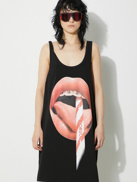 Fiorucci sukienka bawełniana Mouth Print Tank Dress