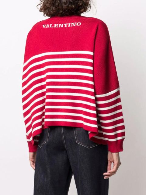 Valentino Garavani horizontal-stripe jumper - Red