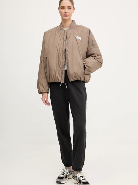 The North Face kurtka bomber Choqa kolor brązowy zimowa oversize NF0A8F1WBOW1 - zdjęcie produktu nr 2