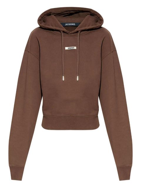 Jacquemus logo-patch hoodie - Brown - zdjęcie produktu nr 1