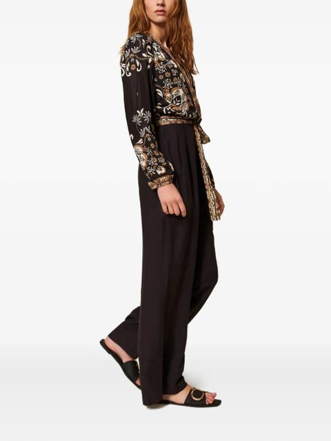 TWINSET printed tie jumpsuit - Black