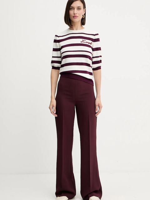 Twinset sweter z domieszką kaszmiru damski kolor bordowy lekki 252TP3090