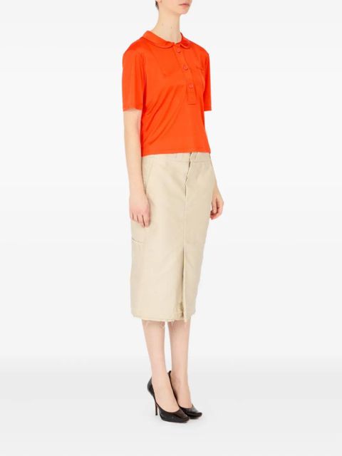 Maison Margiela satin polo shirt - Orange