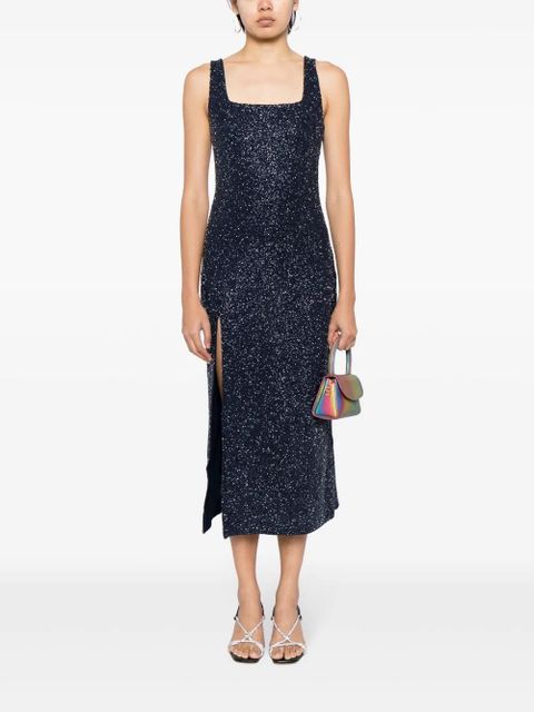 STAUD Le Sable glitter midi dress - Blue - zdjęcie produktu nr 2