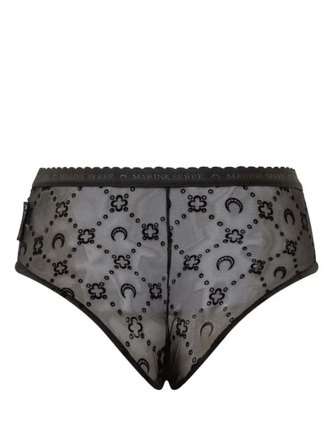 Marine Serre Slip in Rete Flock Moonogram brief - Black - zdjęcie produktu nr 2