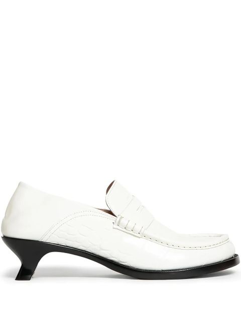 LOEWE crocodile-embossed penny pumps - White - zdjęcie produktu nr 1