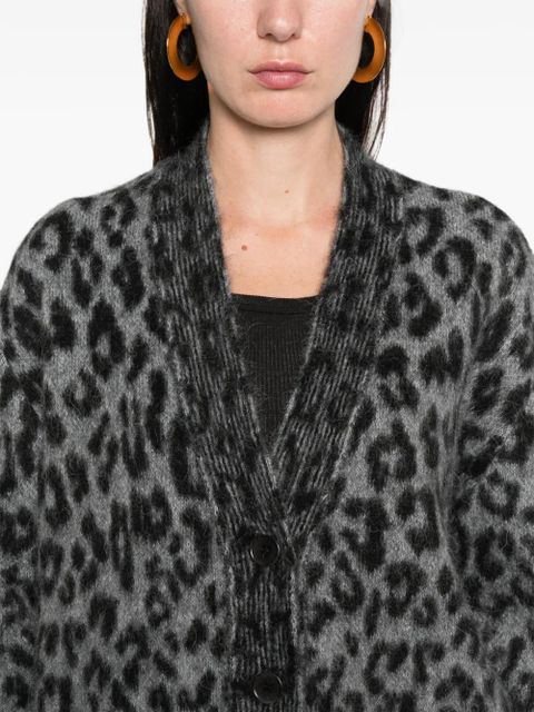 ANINE BING Banks animal-pattern cardigan - Grey