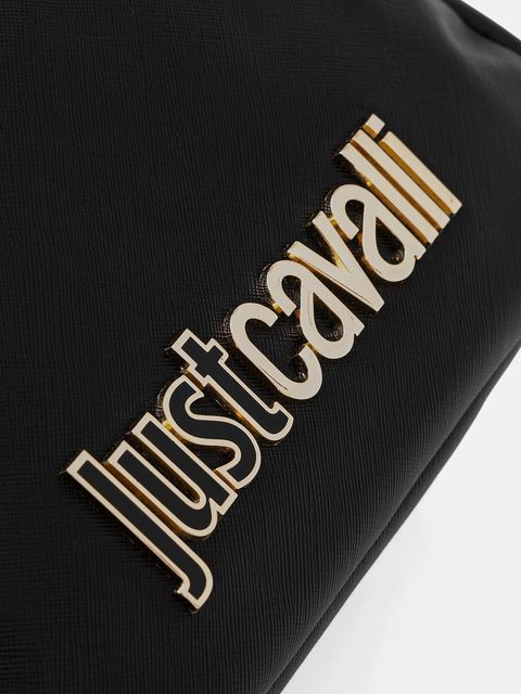 Just Cavalli plecak damski kolor czarny mały z aplikacją 79RA4BBD ZS766