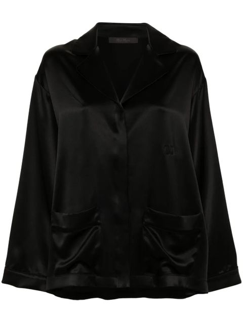 Max Mara Vasaio V-neck long-sleeve shirt - Black