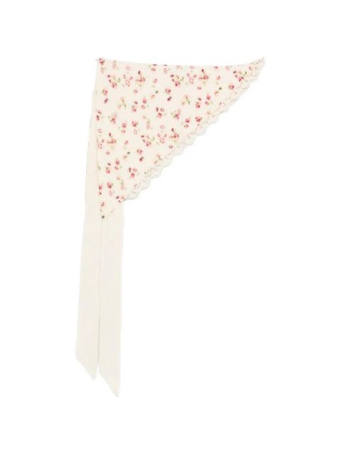Magda Butrym floral lace-detail scarf - Neutrals - zdjęcie produktu nr 1