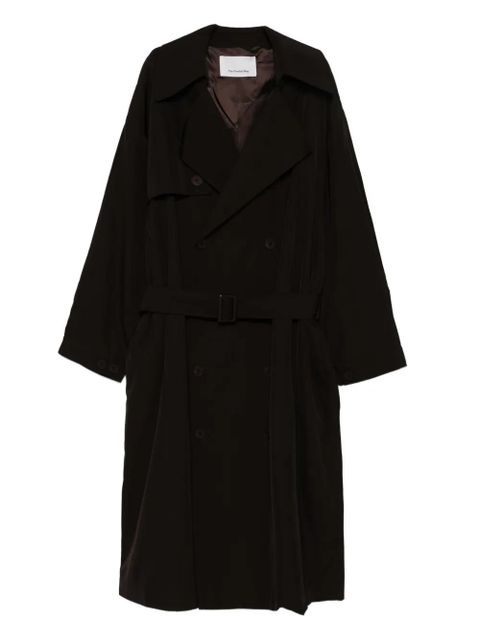 The Frankie Shop belted double-breasted trench coat - Brown