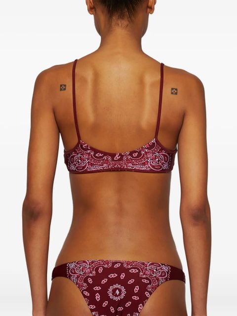 The Attico paisley-print bikini set - Red
