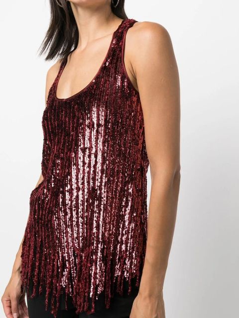 ETRO sequinned tank top - Red