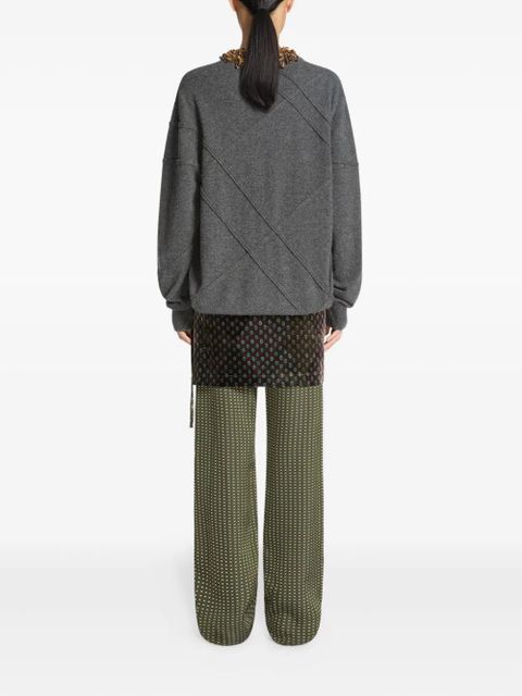 DRIES VAN NOTEN quilted cashmere sweater - Grey